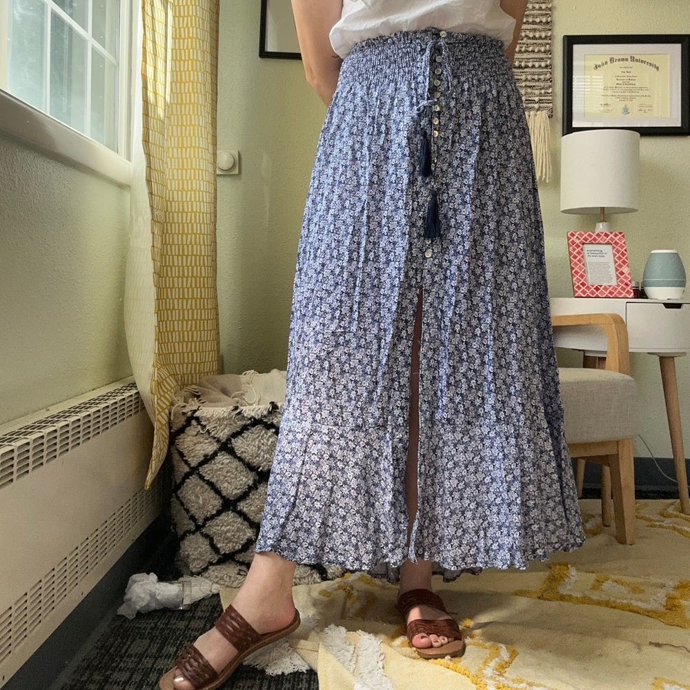 Dainty Floral Maxi Skirt